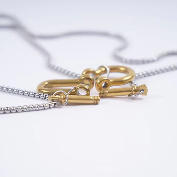 Stainless Steel Horseshoe  “U” Charm Necklace  Gold/Silver Color - Picture 5 of 11